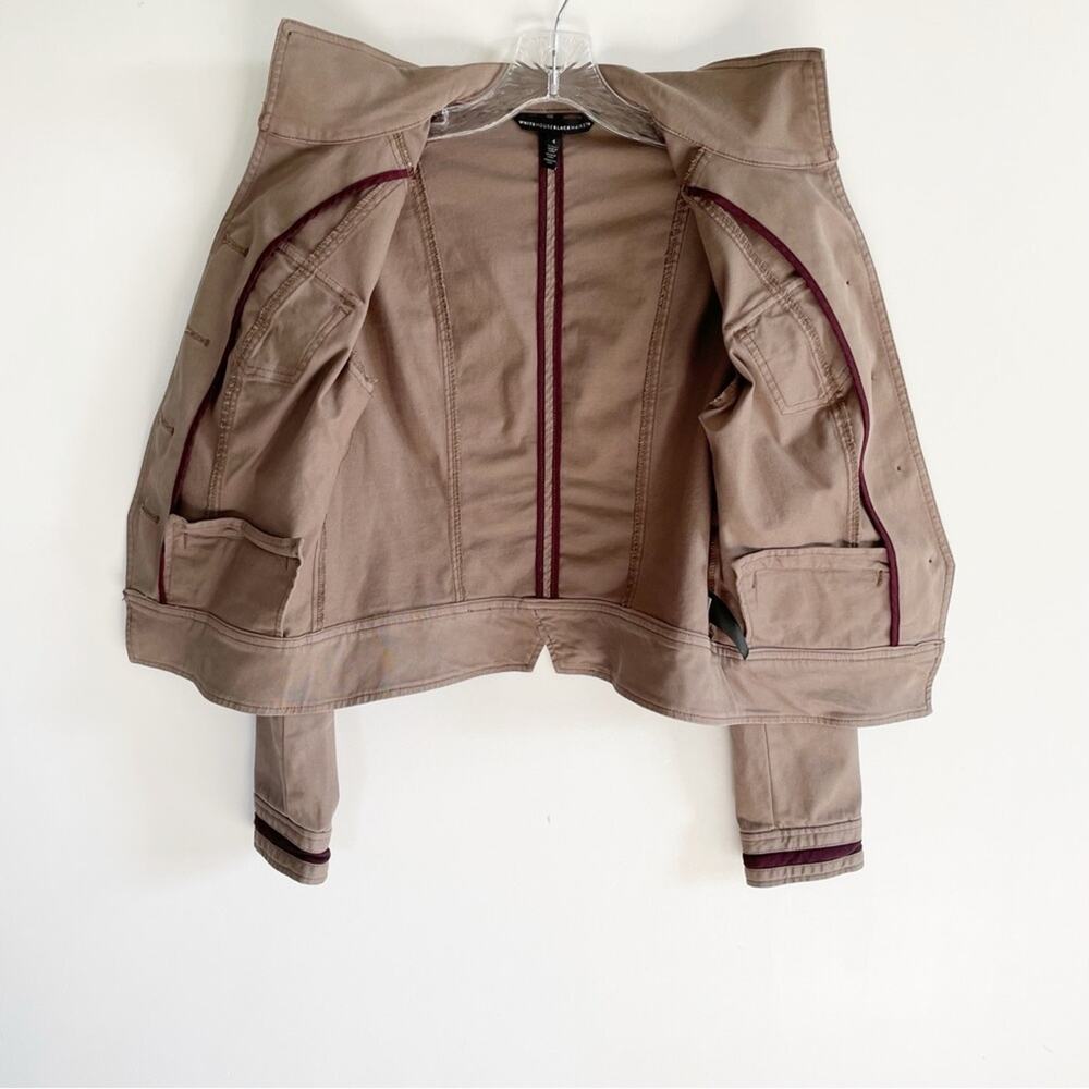 White House Black Market Olive Rhinestone Military Jacket - Picture 8 of 9